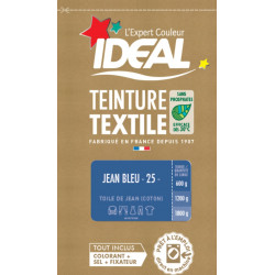 Teinture textile IDEAL Bleu jeans 0.35 kilogramme - IDEAL