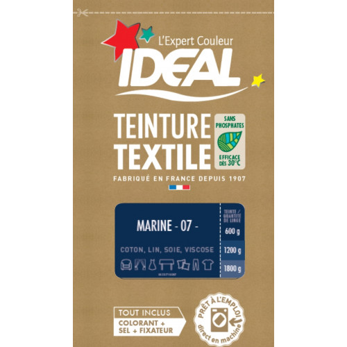 Teinture textile IDEAL Bleu marine 0.35 kilogramme - IDEAL