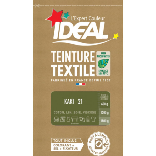 Teinture textile IDEAL Kaki 0.35 kilogramme - IDEAL