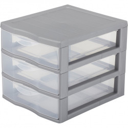 Tour de rangement Orgamix plastique , l.18 x P.21 x H.17 cm - SUNDIS