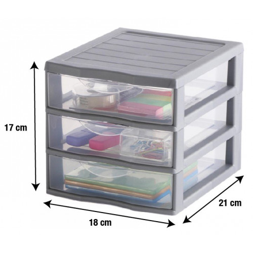 Tour de rangement Orgamix plastique , l.18 x P.21 x H.17 cm - SUNDIS