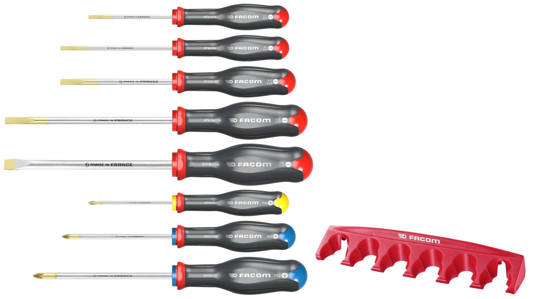 Coffret de 8 Tournevis Protwist FACOM AT.8PB FenteProzidrivPhillips - vue 3