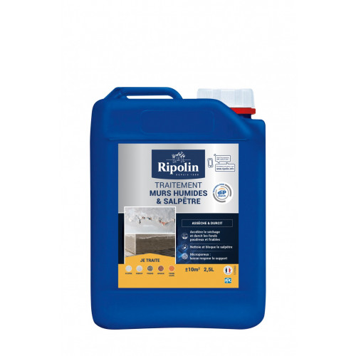 Traitement antisalpêtre et murs humides Rip etanch, RIPOLIN incolore 2.5 l - RIPOLIN