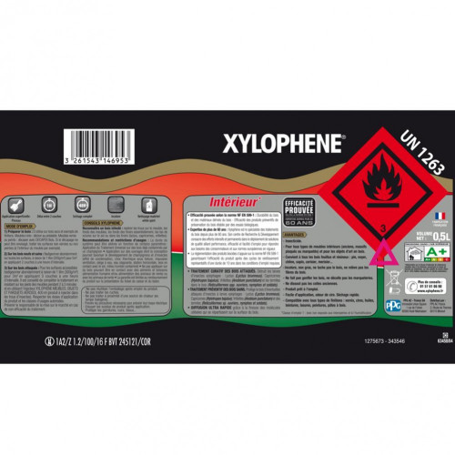 Traitement du bois meuble, parquet et boiserie XYLOPHENE 25 ans, 0.5 l - XYLOPHENE