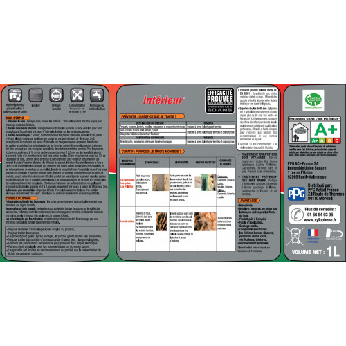 Traitement du bois poutre et charpente XYLOPHENE 20 ans, 1 l - XYLOPHENE