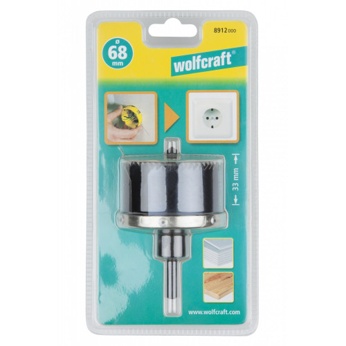 Scie-cloche pour prises, Ø 68 mm - Trépan multimatériaux - WOLFCRAFT