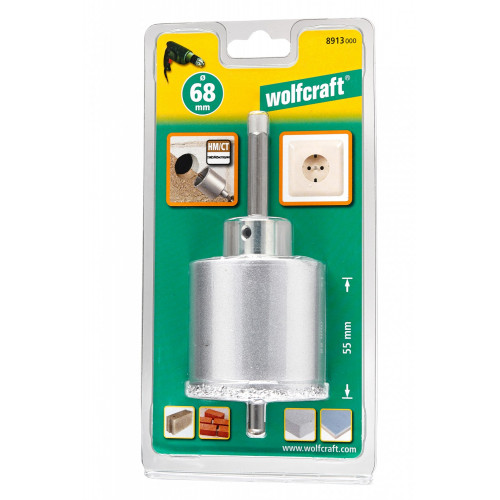 Trépan parpaing multimatériau, Diam.Trépan de 61 à 80 mm WOLFCRAFT - WOLFCRAFT