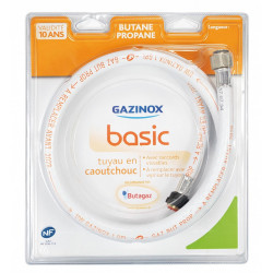 Tuyau caoutchouc gaz bp, garantie 10 ans, H.100 cm GAZINOX - GAZINOX