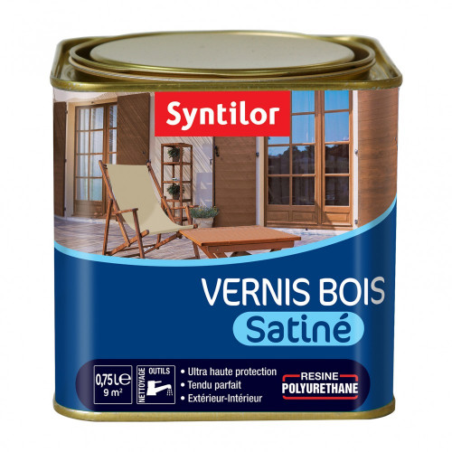 Vernis bois extérieur SYNTILOR Bsc incolore satiné 0.75 l - SYNTILOR