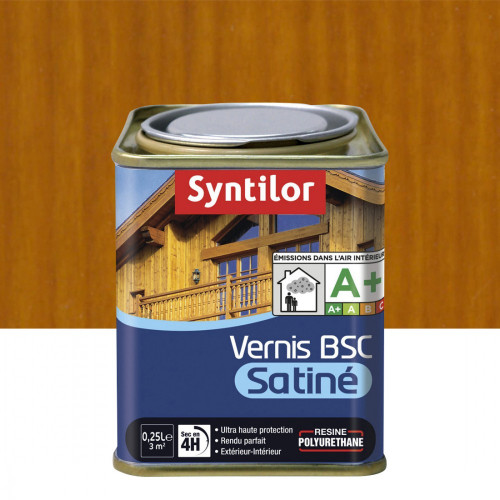 Vernis bois extérieur SYNTILOR chêne moyen satiné 0.25 l - SYNTILOR