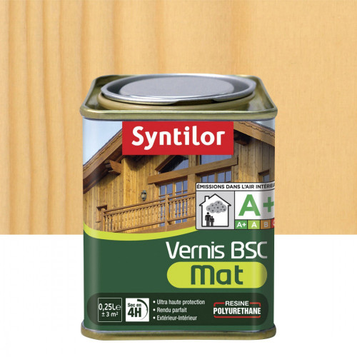 Vernis bois extérieur SYNTILOR incolore mat 0.25 l - SYNTILOR