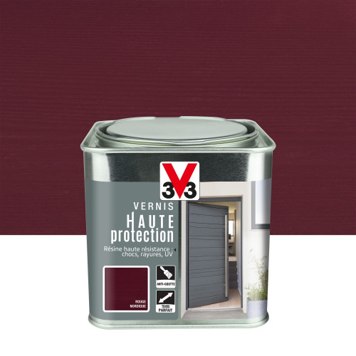 Vernis bois extérieur V33 Haute protection opaque rouge nordique brillant 0.75 l - V33