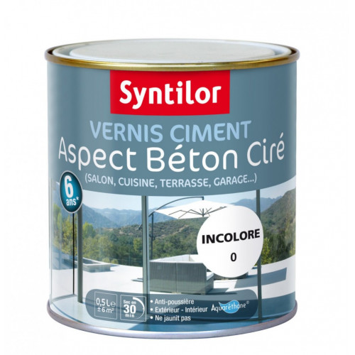 Vernis ciment extérieur / intérieur Ciment SYNTILOR, incolore, 0.5 l - SYNTILOR