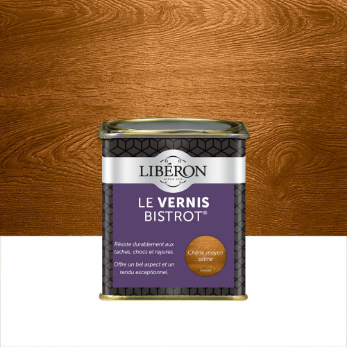 Vernis meuble et objet Bistrot® LIBERON, chêne moyen satiné, 0.25l - LIBERON