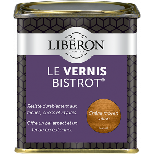 Vernis meuble et objet Bistrot® LIBERON, chêne moyen satiné, 0.25l - LIBERON