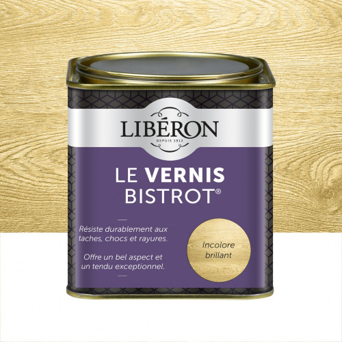 Vernis meuble et objet Bistrot® LIBERON, incolore brillant, 0.5l - LIBERON