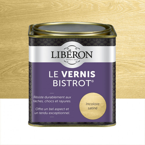 Vernis meuble et objet Bistrot® LIBERON, incolore satiné, 0.5l - LIBERON