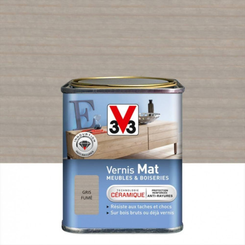 Vernis meuble et objet V33, gris mat, 0.25l - V33