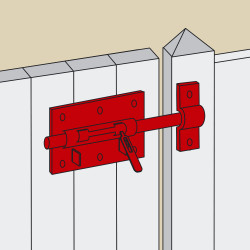 Verrou à levier verrou de box porte cadenas + gâche AFBAT, acier zingué gris de marque AFBAT, référence: B6159900