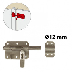 Verrou de box à cadenas ø12 mm AFBAT, acier inox brossé - AFBAT