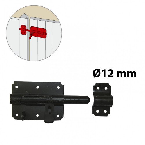 Verrou de box porte cadenas acier prépeint, H.70 x L.120 x P.20 mm - AFBAT