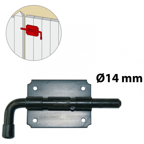 Verrou pistolet acier prépeint, H.165 x L.85 x P.23 mm - AFBAT