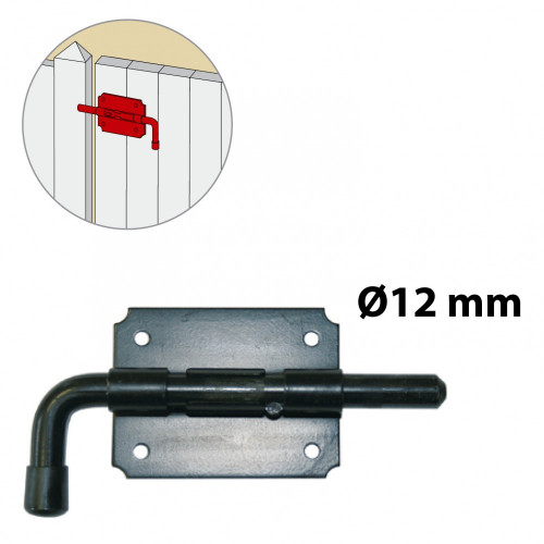 Verrou pistolet acier prépeint, H.60 x L.135 x P.20 mm - AFBAT