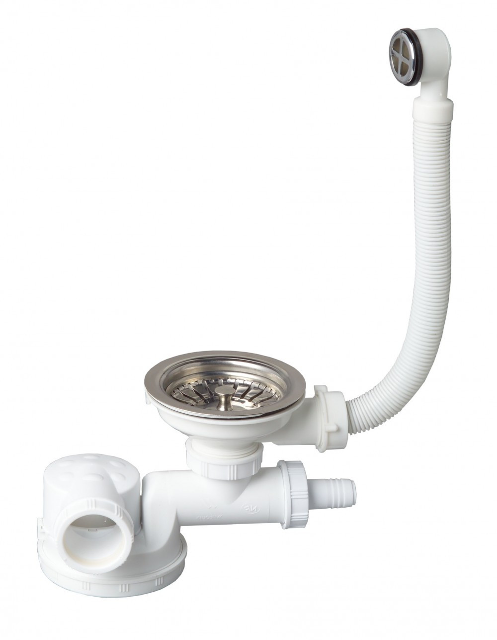 Vidage évier avec siphon, 1 bac, Diam.90 mm