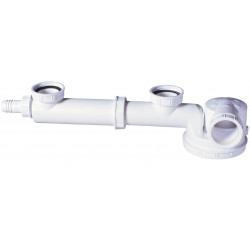Vidage siphon plat + tubulure évier 2 bacs de marque WIRQUIN, référence: B6164300