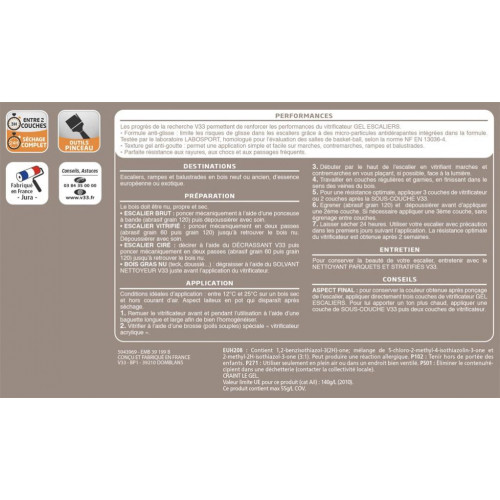 Vitrificateur gel escalier V33, incolore brillant, 0.75 l - V33