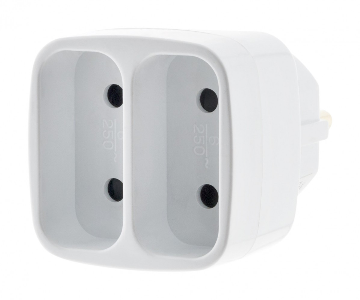 Biplite sans fil, 2 prises blanc ZENITECH
