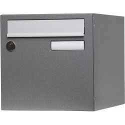 Boîte aux lettres normalisée 1 porte extérieur RENZ acier gris brillant de marque RENZ, référence: B6168400