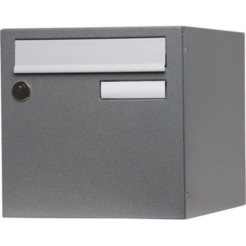 Boîte aux lettres normalisée 1 porte extérieur RENZ acier gris brillant - RENZ