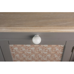 Bouton de meuble Boule blanc abs H.29 x l.28 x P.28 mm - REI