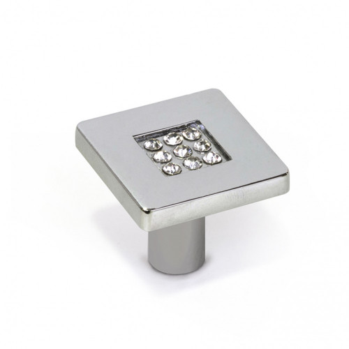 Bouton de meuble Carré argent zamak H.23 x l.28 x P.28 mm - REI