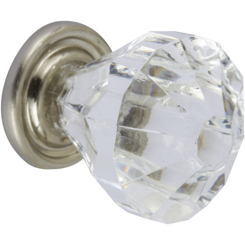 Bouton de meuble Diamant transparent abs H.29 x l.28 x P.28 mm - REI