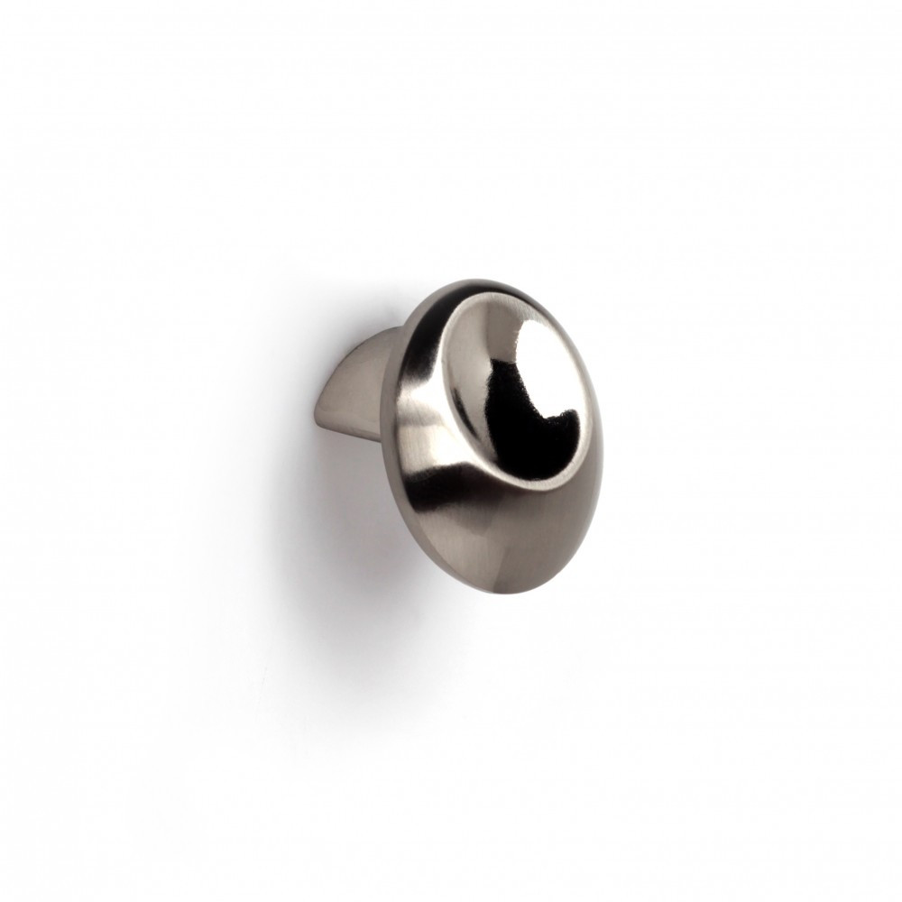 Bouton de meuble Empreinte argent zamak H.22 x l.31 x P.31 mm