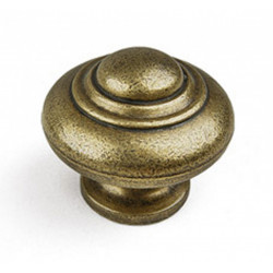 Bouton de meuble Rond vieil or zamak H.26 x l.30 x P.30 mm de marque REI, référence: B6172200