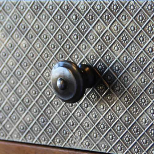 Bouton de meuble Rustique gris foncé zamak H.35 x l.35 x P.31 mm - CHRISLIGNE