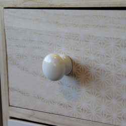 Bouton de meuble Univers blanc bois H.35 x l.35 x P.30 mm - CHRISLIGNE