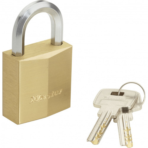 Master Lock 140703EURD Kombiset Set cadenas en laiton 40 mm et porte-cadenas 
