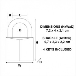 Cadenas à clé MASTER LOCK laiton, l.40 mm - MASTER LOCK