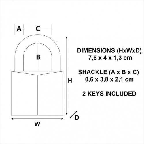 Cadenas à clé MASTER LOCK laiton, l.40 mm - MASTER LOCK