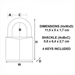 Cadenas à clé MASTER LOCK laiton, l.50 mm - MASTER LOCK