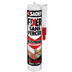 Colle mastic Fixer sans percer multitravaux SADER, 290ml - Sader