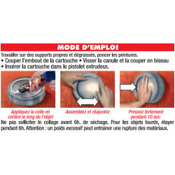 Colle mastic Fixer sans percer multitravaux SADER, 290ml - Sader