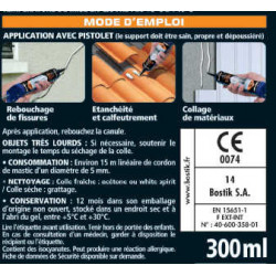 Colle mastic Hybrid polyuréthan pu 101 BOSTIK, 300ml - Bostik