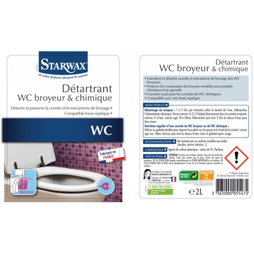 Détartrant wc et broyeurs STARWAX 2 l - Starwax