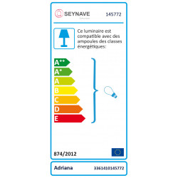 Lampadaire Adriana, 153 cm, chromé, 28 W - SEYNAVE