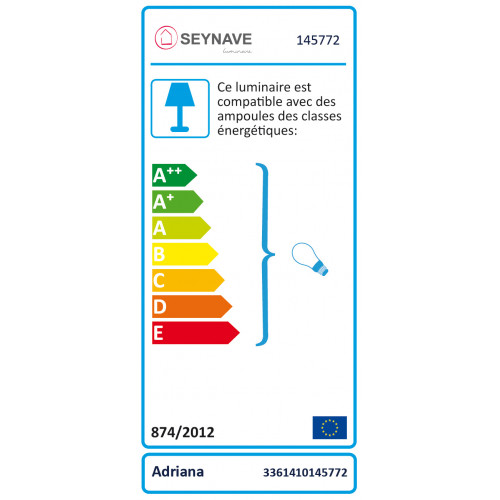 Lampadaire Adriana, 153 cm, chromé, 28 W - SEYNAVE